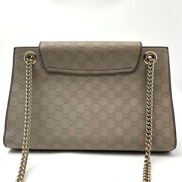 Gucci Emily Chain Flap Shoulder Bag Guccissima Leather Large