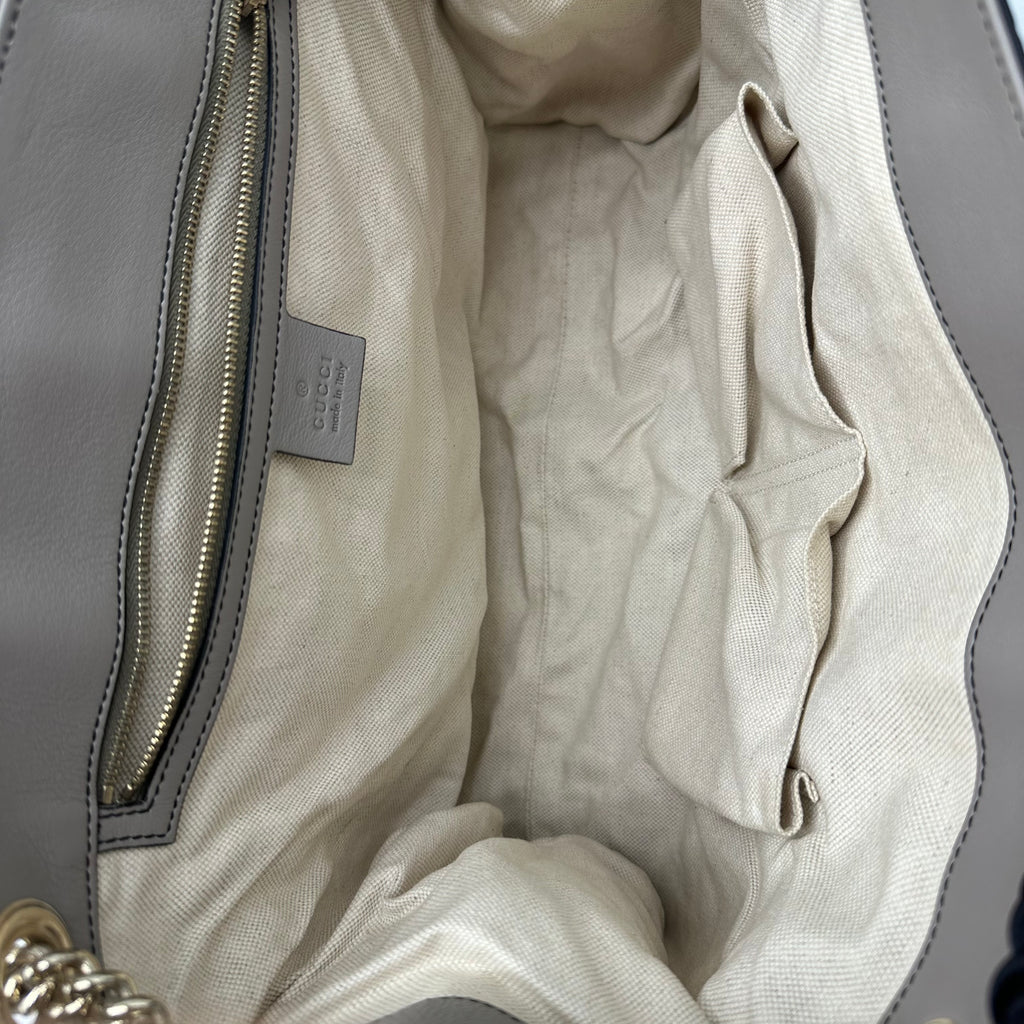 Gucci Emily Chain Flap Shoulder Bag Guccissima Leather Large
