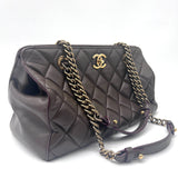 Chanel Metallic Bronze Quilted CC Crown Tote