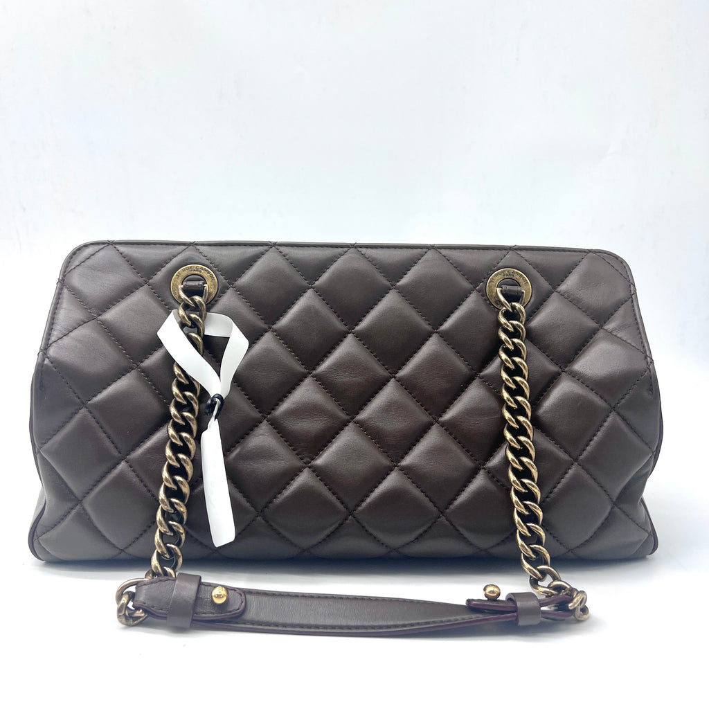 Chanel Metallic Bronze Quilted CC Crown Tote