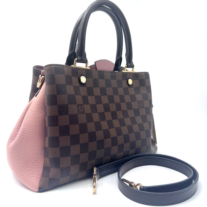 LOUIS VUITTON  Damier Ebene Cuir Taurillon Brittany Magnolia