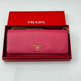 PRADA Saffiano Metal Wallet on Chain