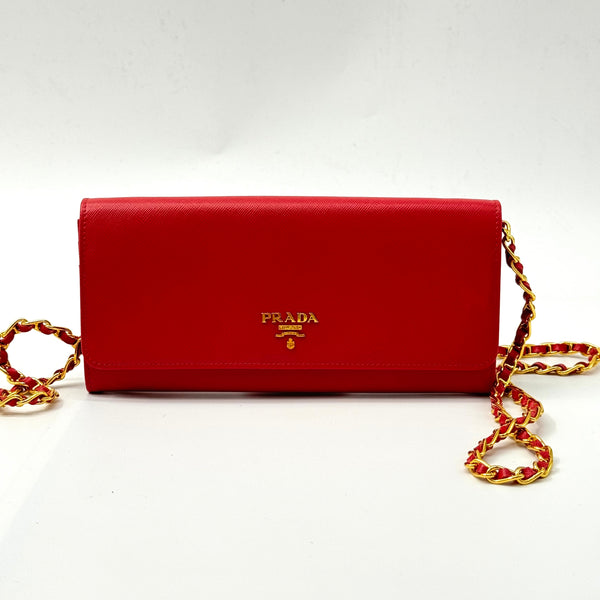 PRADA Saffiano Metal Wallet on Chain