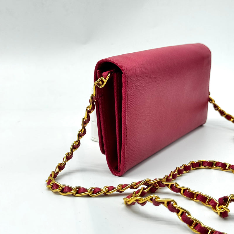 PRADA Saffiano Metal Wallet on Chain