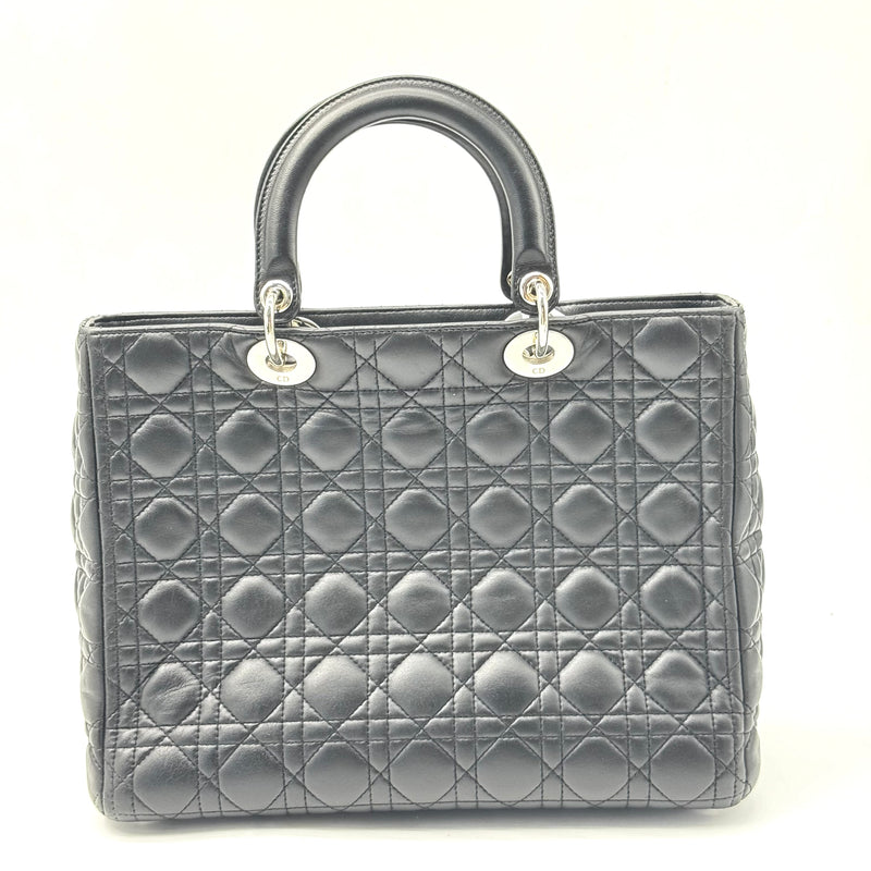 Lady Dior Handbag Cannage Quilt Lambskin Large