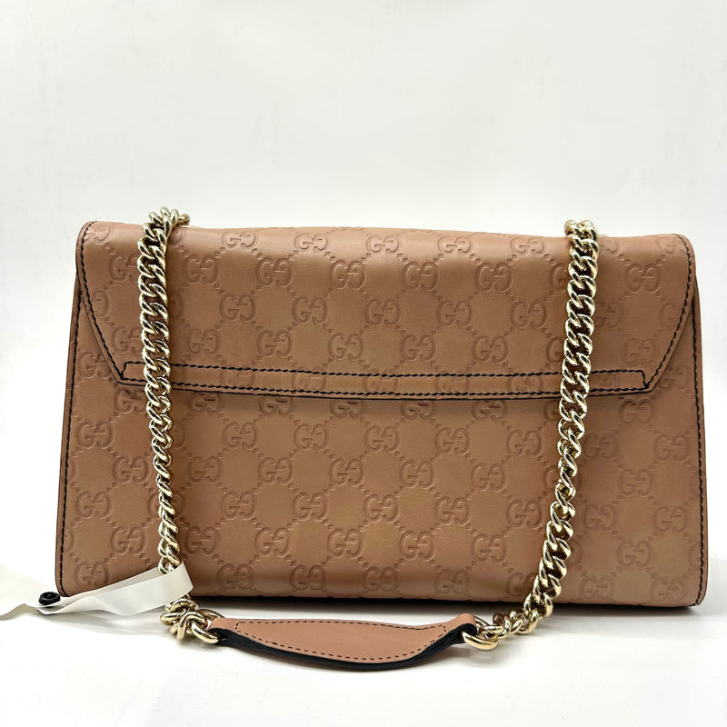 Gucci Light Brown Guccissima Leather Large Emily Chain Shoulder Bag