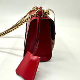 GUCCI  Guccissima Small Padlock Shoulder Bag Hibiscus Red