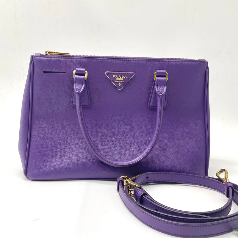 PRADA  Saffiano Medium Galleria Double Zip Tote Viola