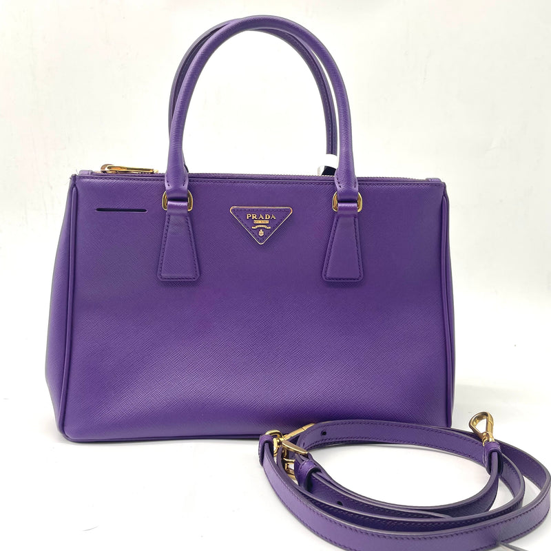 PRADA  Saffiano Medium Galleria Double Zip Tote Viola