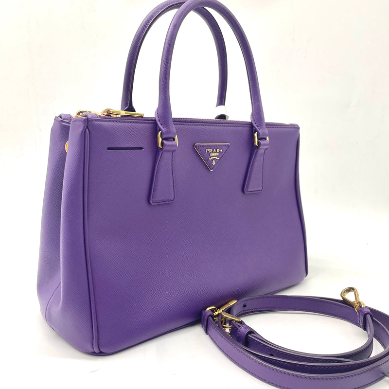 PRADA  Saffiano Medium Galleria Double Zip Tote Viola