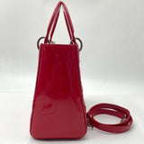 CHRISTIAN DIOR  Patent Cannage Medium Lady Dior Red