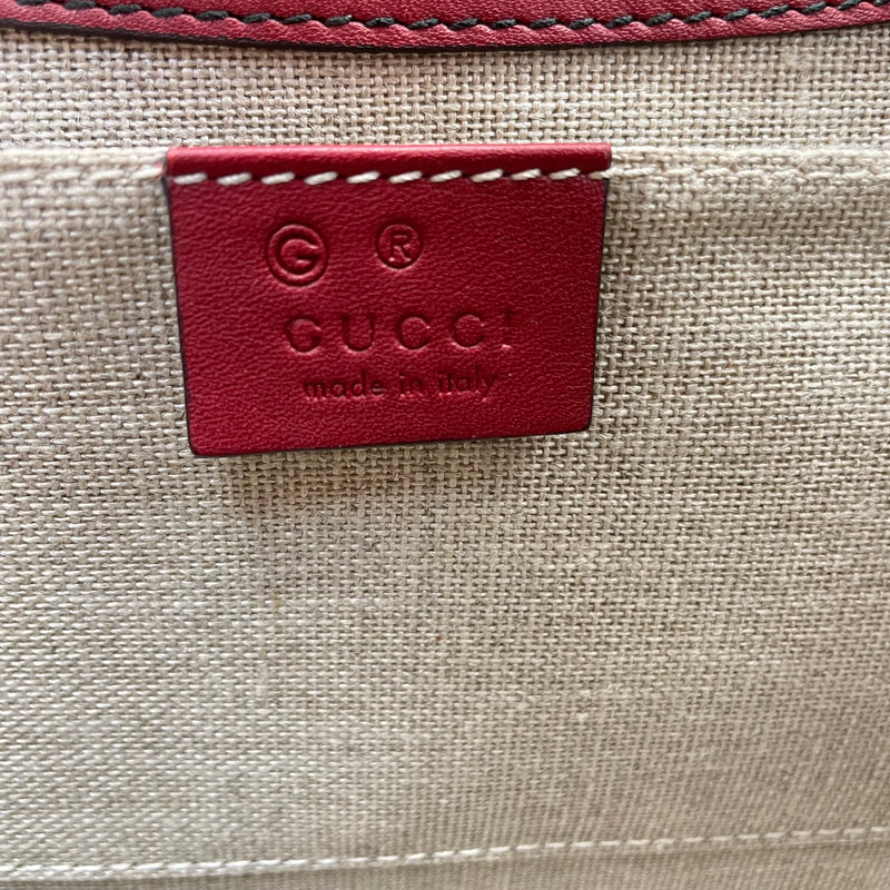 GUCCI Microgucci Shima Shoulder Bag Leather Red