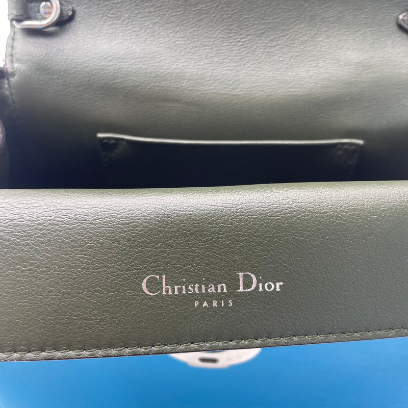 CHRISTIAN DIOR  Smooth Calfskin Small Be Dior Flap Blue