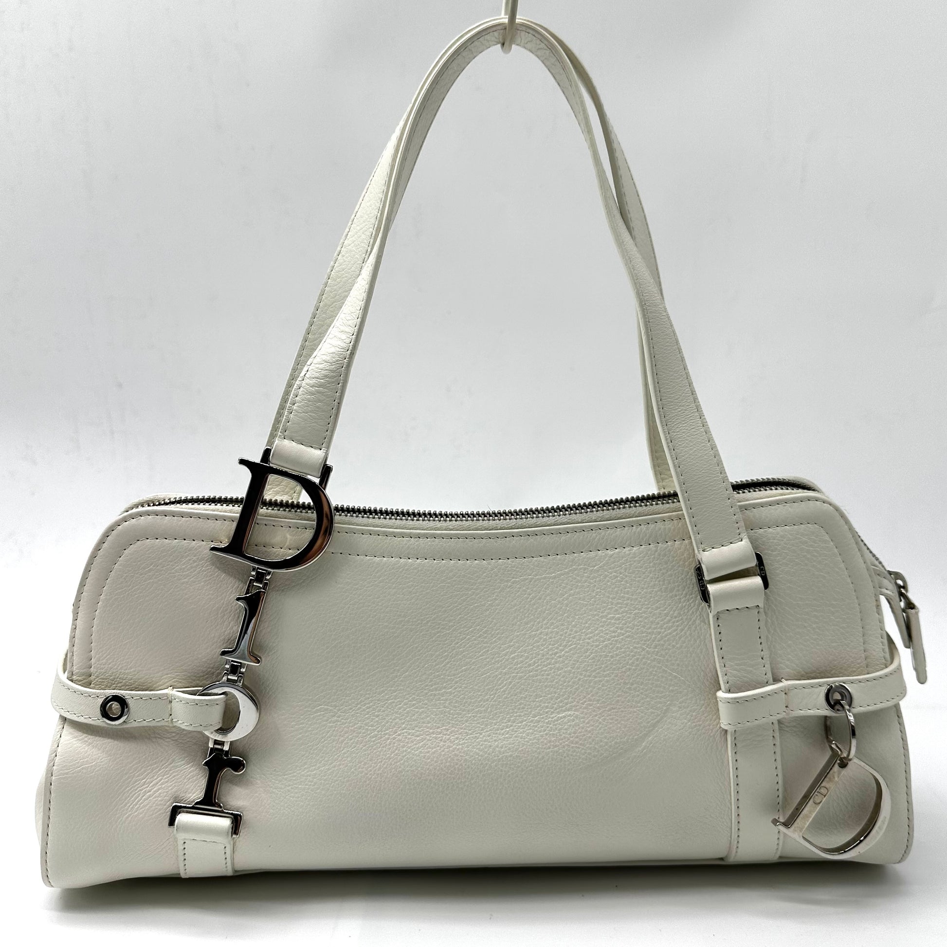 CHRISTIAN DIOR Vintage Logo Charms Boston Bag