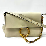 CHLOE  Goatskin Small Faye Shoulder Bag Off White