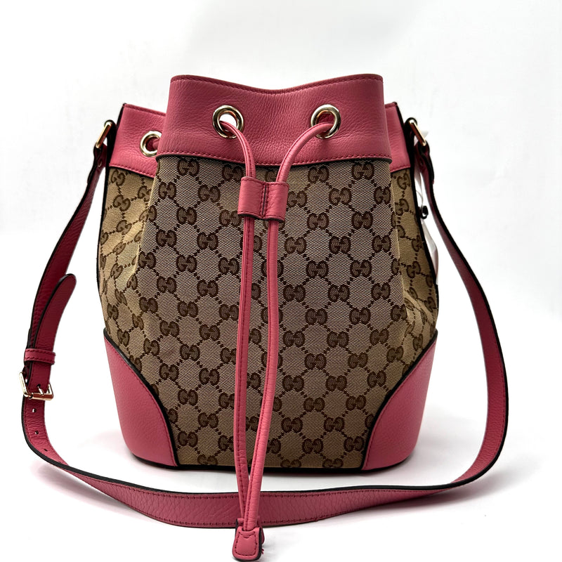 Gucci  GG Monogram Calfskin Bucket Bag Pink