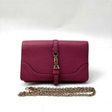 GUCCI  Pebbled Calfskin Piston Broadway Evening Bag Fresia Rose