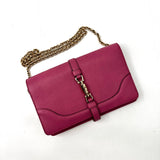 GUCCI  Pebbled Calfskin Piston Broadway Evening Bag Fresia Rose