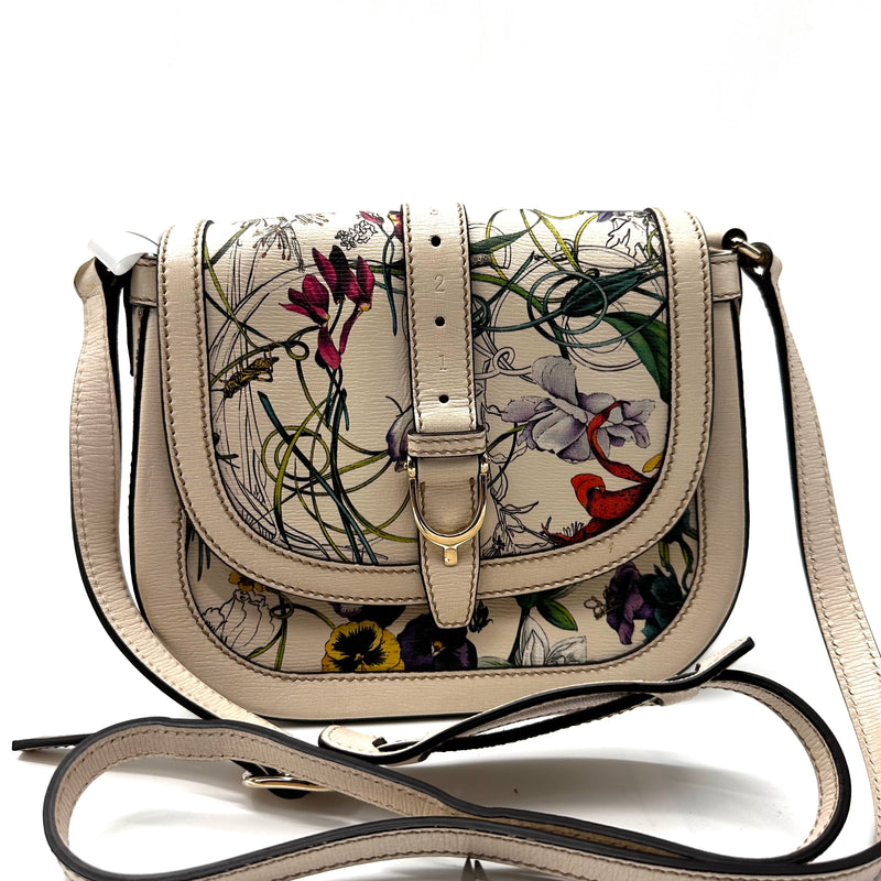 Gucci Nice Shoulder Bag Floral Printed Leather Small