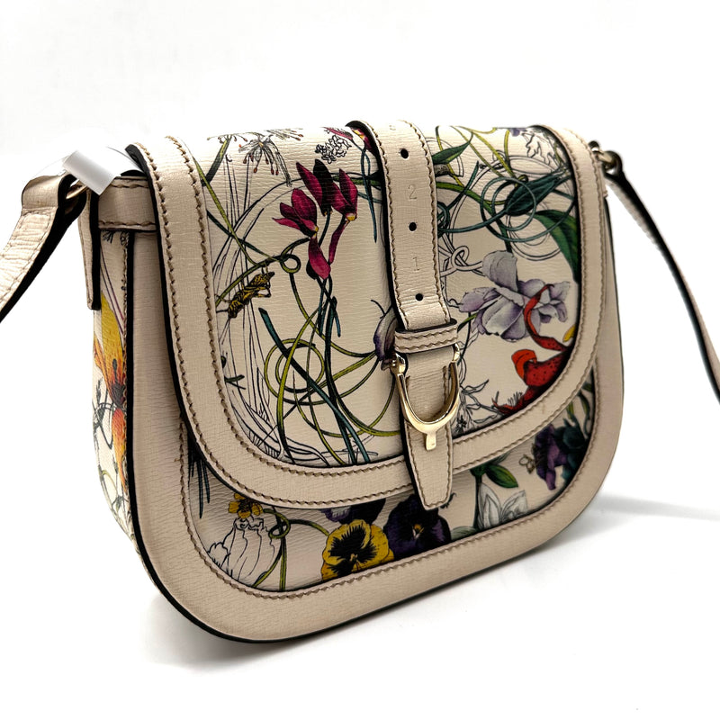 Gucci Nice Shoulder Bag Floral Printed Leather Small