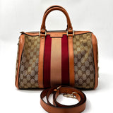 GUCCI  Monogram Vintage Web Medium Boston Pink