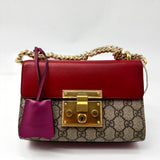 Gucci Padlock Shoulder Bag GG Coated Canvas and Leather Small