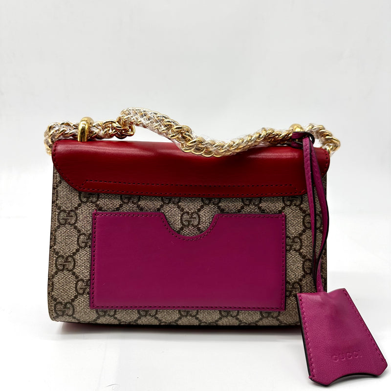 Gucci Padlock Shoulder Bag GG Coated Canvas and Leather Small