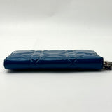 Cannage Pattern Patent Leather Continental Wallet