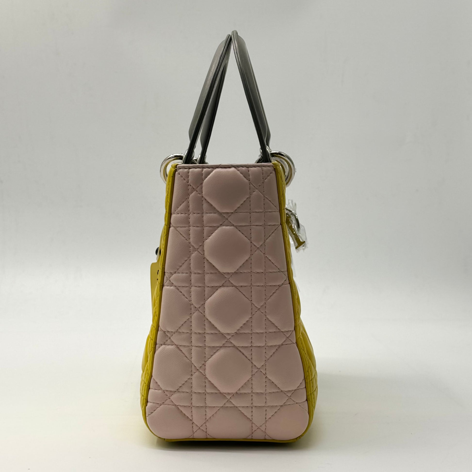 Christian Dior Tricolor Lady Dior Bag Cannage Quilt Lambskin Medium