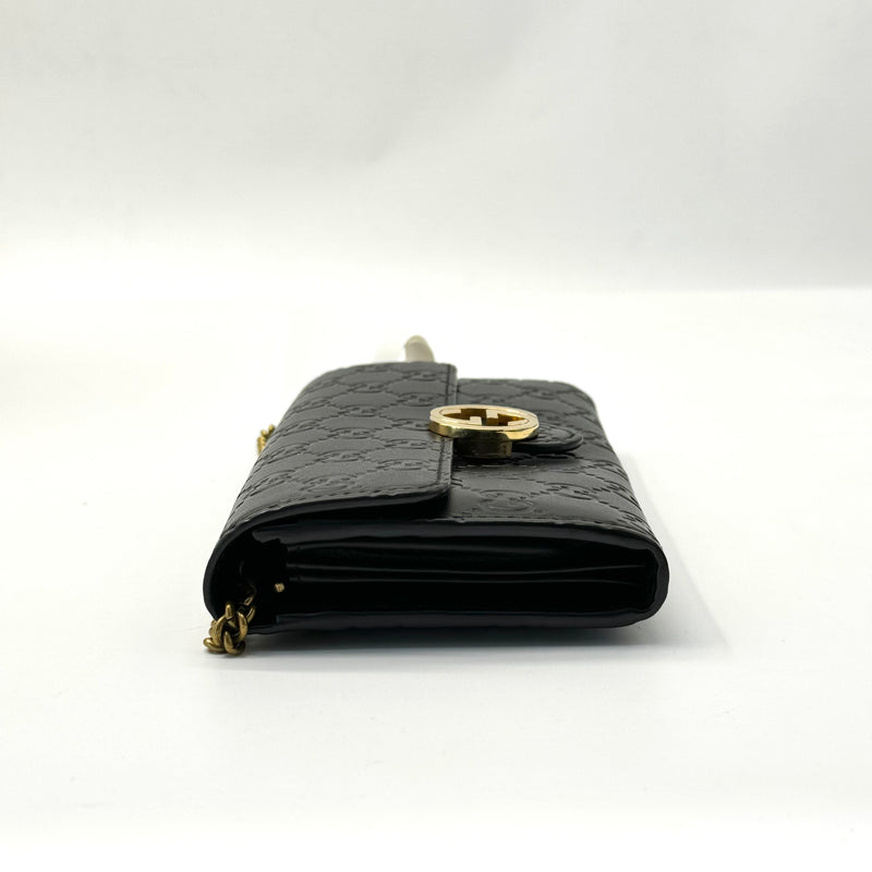 GUCCI Interlocking GG Long Wallet Leather