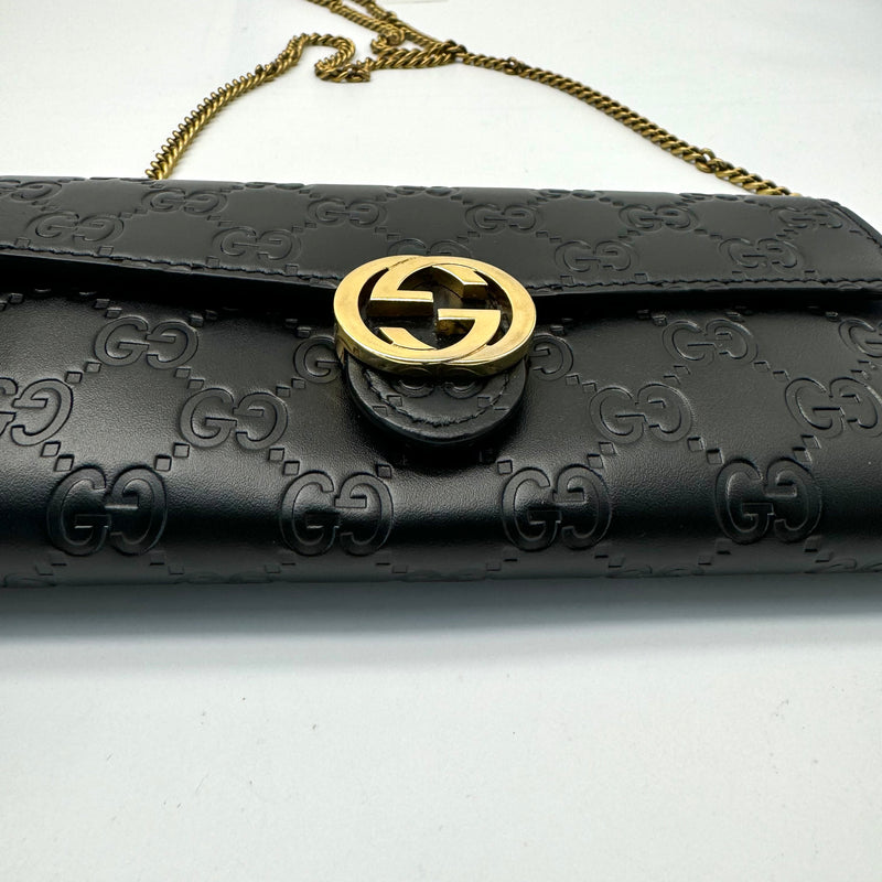 GUCCI Interlocking GG Long Wallet Leather