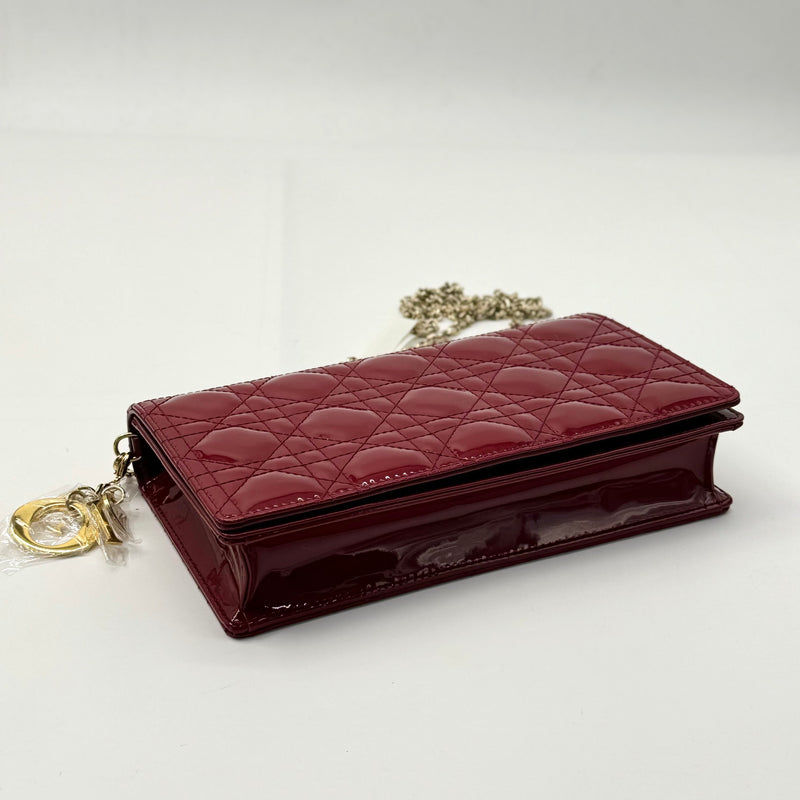 Lady Dior Wallet on Chain Pouch Cannage Quilt Patent Long