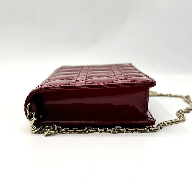 Lady Dior Wallet on Chain Pouch Cannage Quilt Patent Long