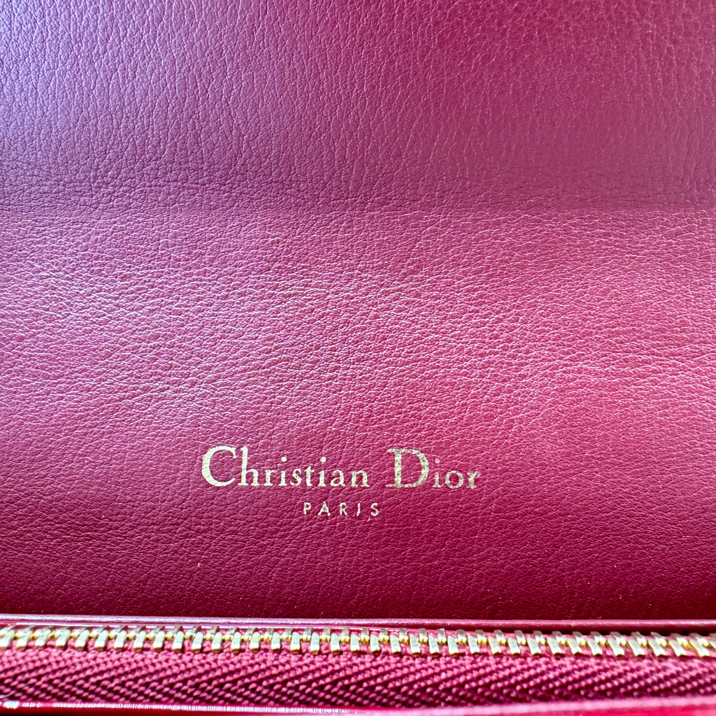 Lady Dior Wallet on Chain Pouch Cannage Quilt Patent Long