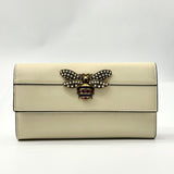 Calfskin Queen Margaret Flap Wallet White