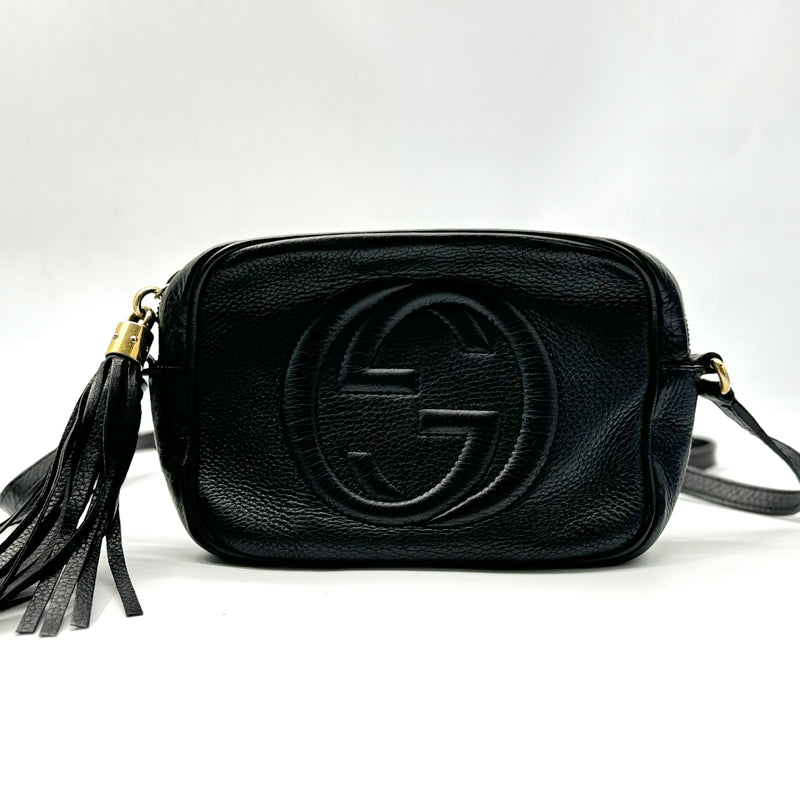 GUCCI  Pebbled Calfskin Small Soho Disco Bag Black