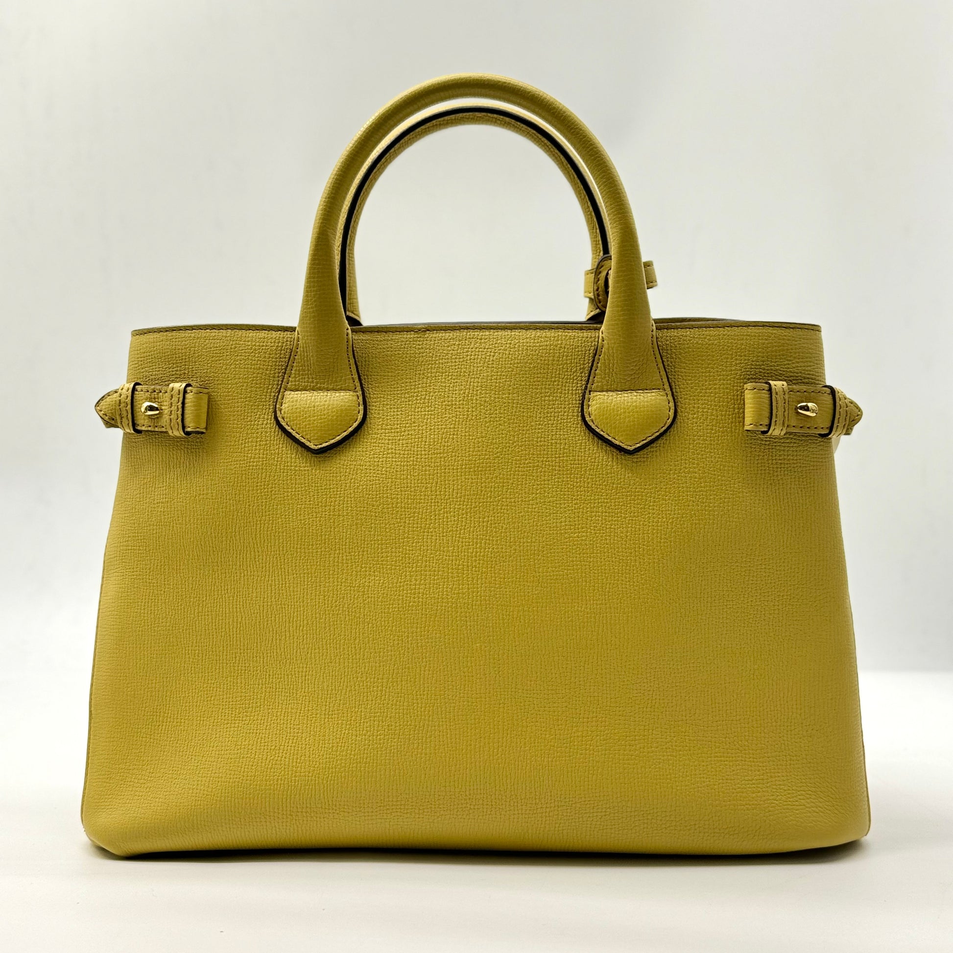 Burberry Banner Tote Leather and House Check Canvas Medium