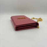 Classic Monogram Flap Chain Wallet Crocodile Embossed Leather