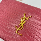 Classic Monogram Flap Chain Wallet Crocodile Embossed Leather