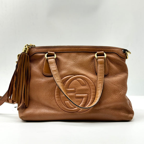 Gucci Soho Convertible Soft Top Handle Bag Leather