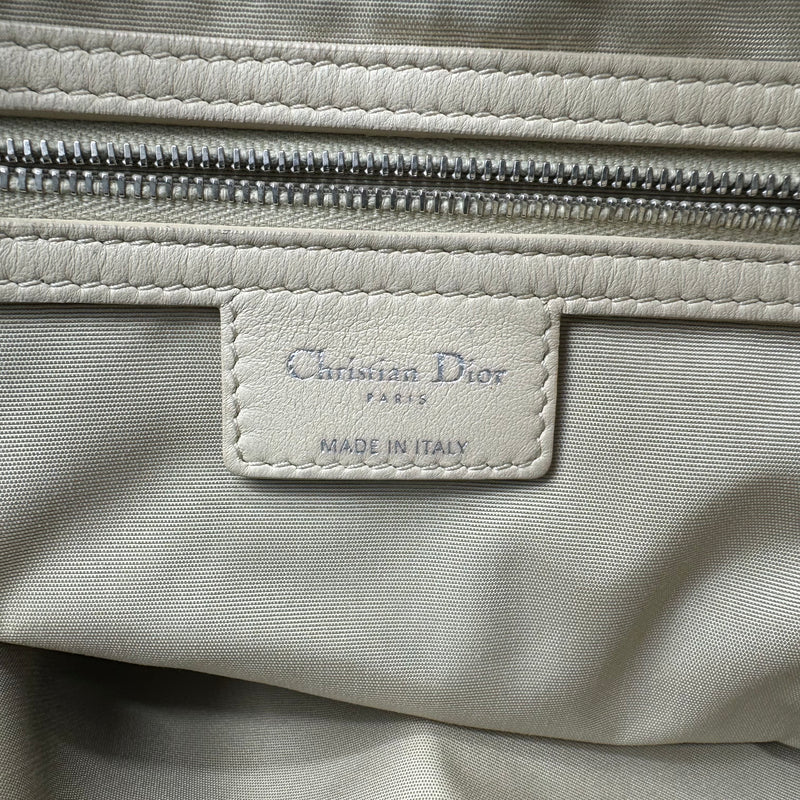 CHRISTIAN DIOR  Lambskin Cannage Small Dior Soft Shopping Tote Off White