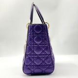 CHRISTIAN DIOR  Lambskin Cannage Large Lady Dior Purple