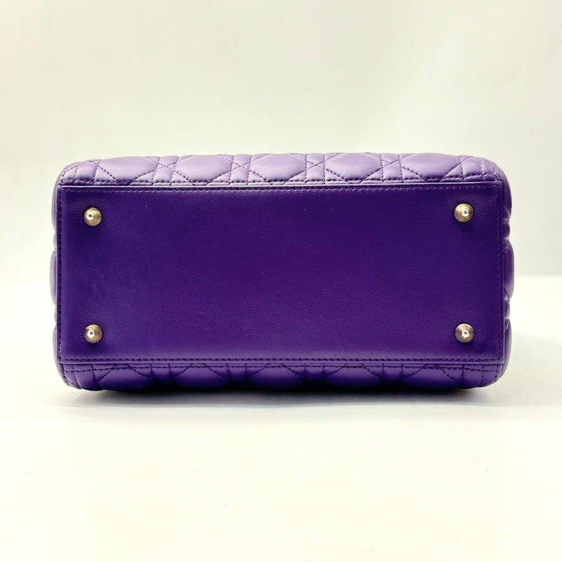 CHRISTIAN DIOR  Lambskin Cannage Large Lady Dior Purple