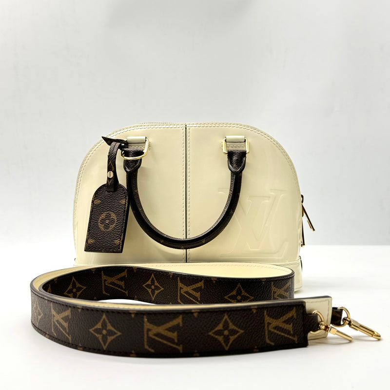 Louis Vuitton Alma Handbag Vernis with Monogram Canvas BB