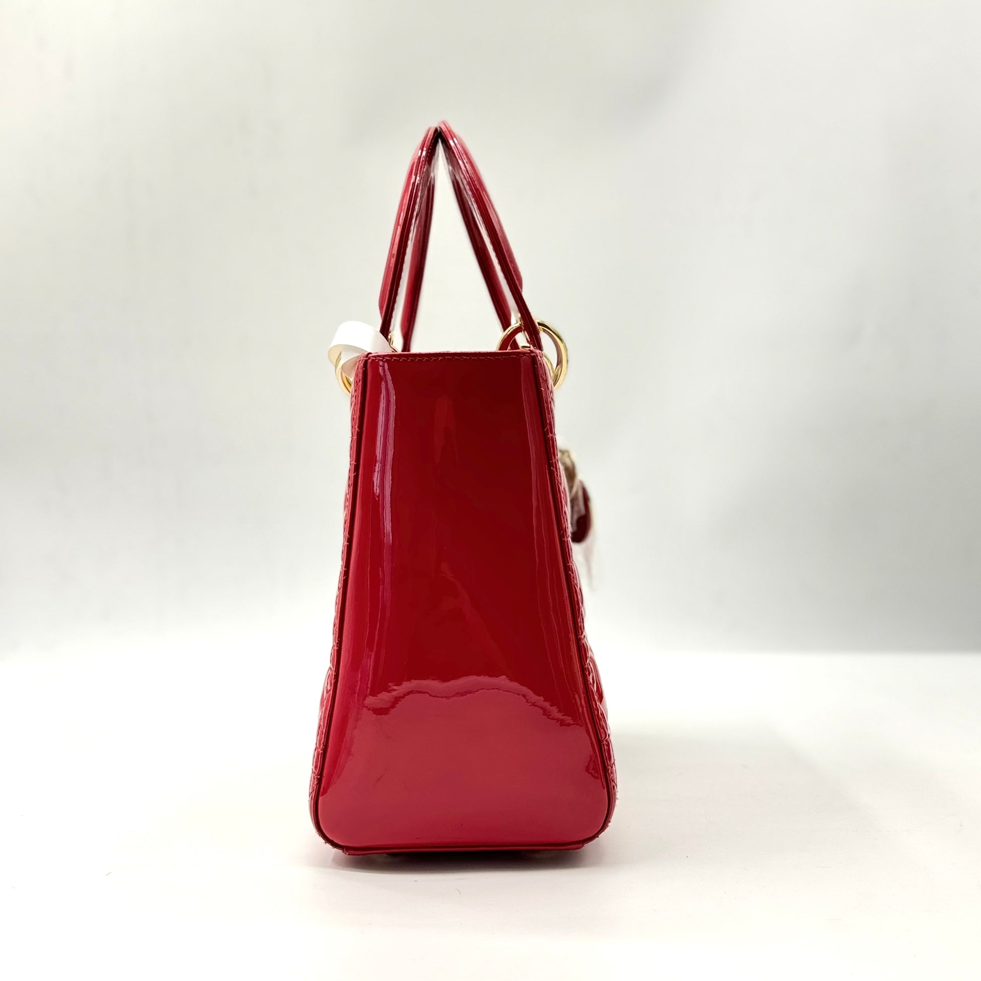 Christian Dior  Patent Cannage Large Lady Dior Red