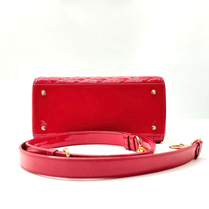 Christian Dior  Patent Cannage Large Lady Dior Red