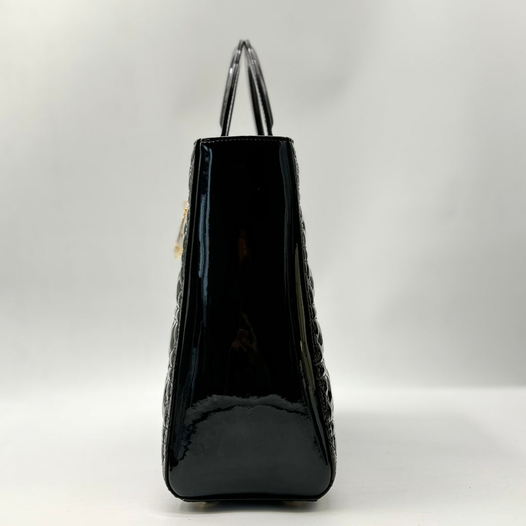 Christian Dior Lady Dior Patent Leather Handbag