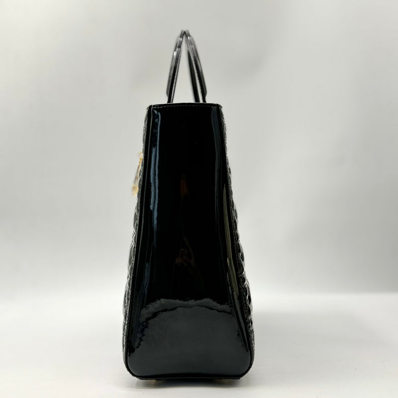 Christian Dior Lady Dior Patent Leather Handbag