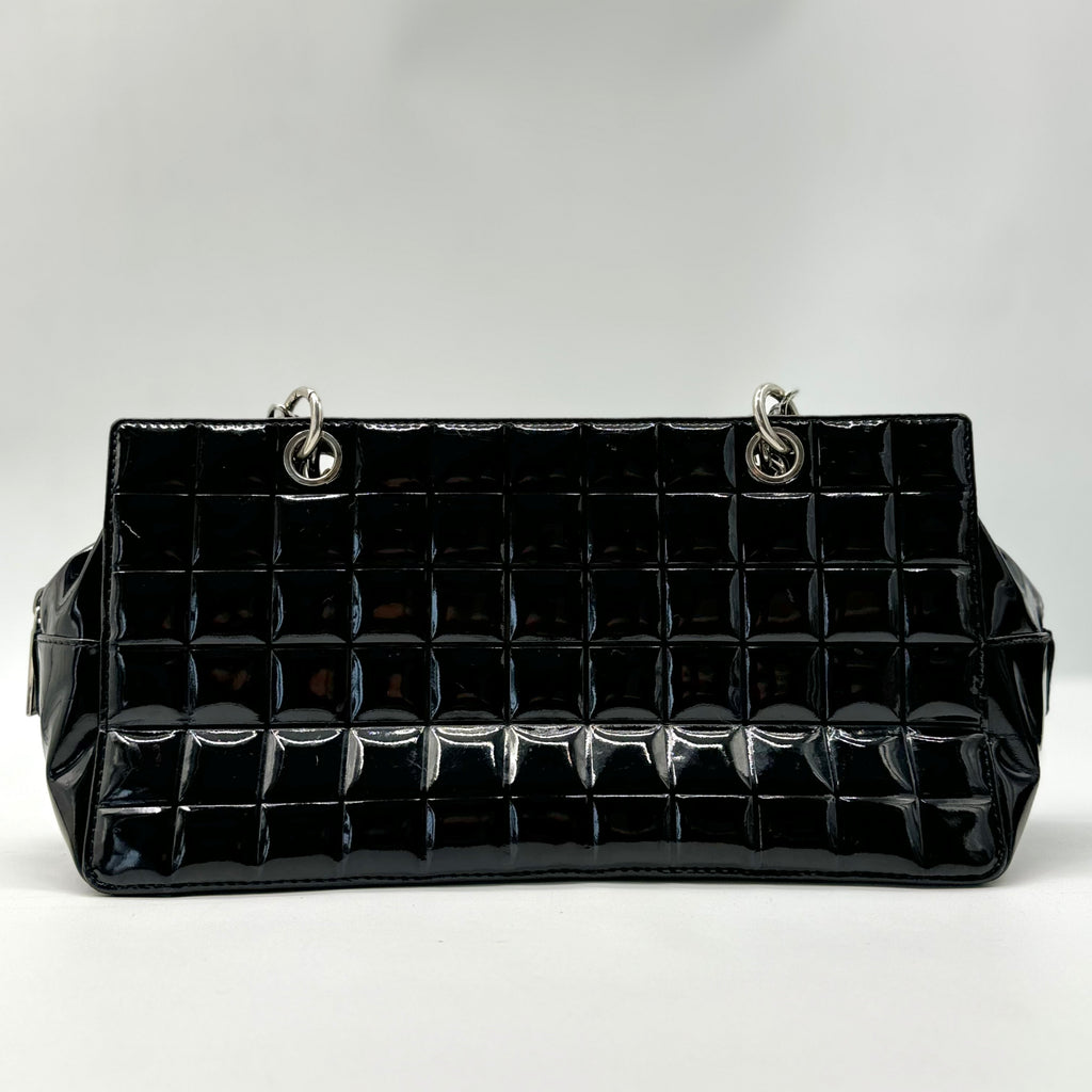 Chanel Chocolate Bar CC Zip Tote Quilted Patent Medium