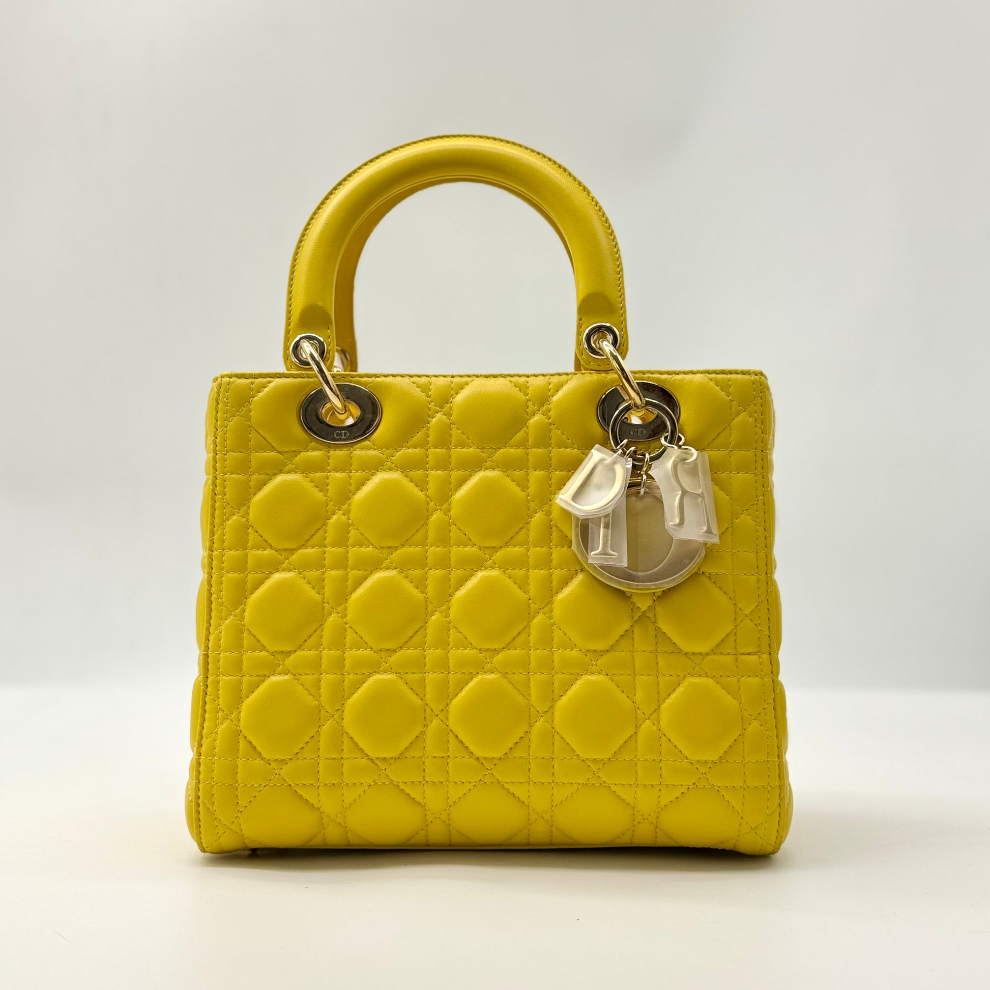 Christian Dior Lady Dior Handbag Cannage Quilt Lambskin Medium